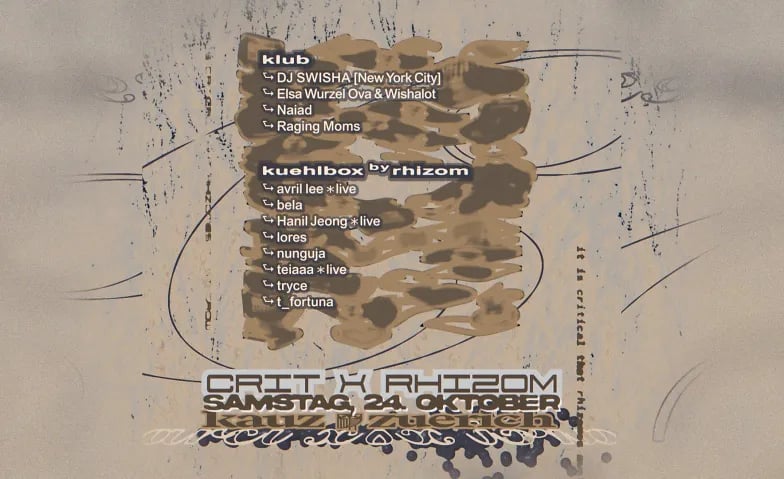 Flyer: CRIT x Rhizom