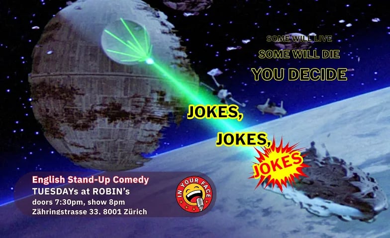 Flyer: Jokes, Jokes, Jokes - English Stand-up comedy show